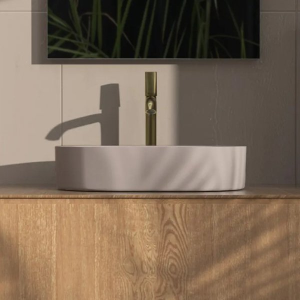 Umywalka ceramiczna nablatowa REA NADIA 60 BEIGE MATT beżowa matowa