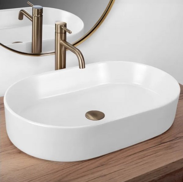 Umywalka ceramiczna nablatowa REA NADIA 60 WHITE MATT biała matowa