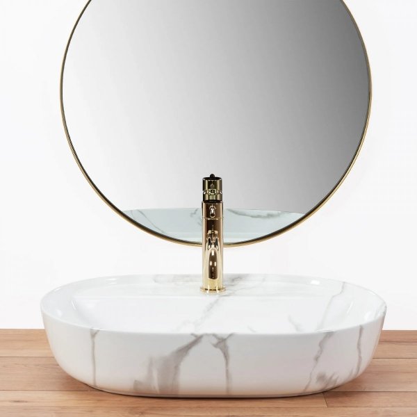  Umywalka ceramiczna nablatowa Aura 61 Marmo Shiny 