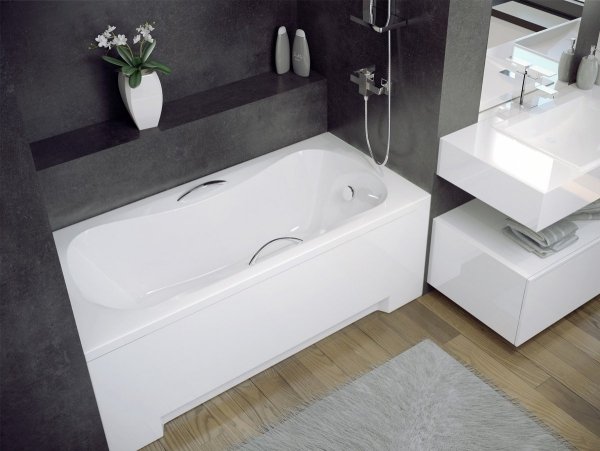 BESCO Wanna 160x70 Aria Plus z białą obudową + Syfon