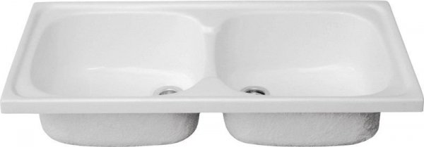 Zlewozmywak akrylowy ZD-40 2-komorowy 80 x 40 cm + Syfon Gratis