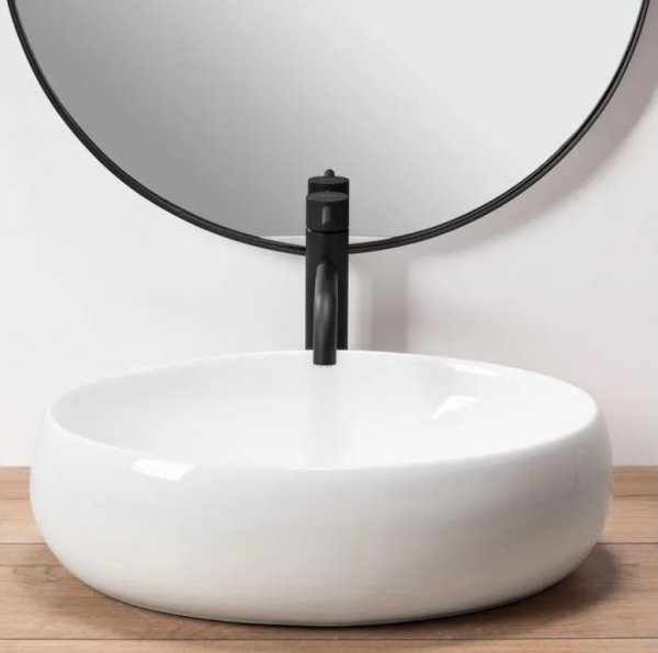 Umywalka ceramiczna nablatowa owalna REA LINDA biała