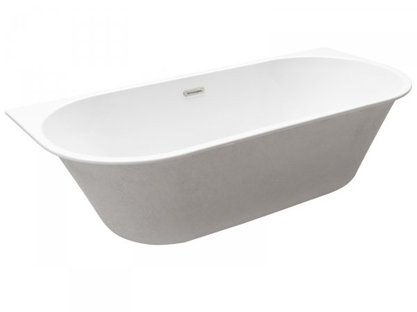 Besco Wanna przyścienna Vica Slim + 170x80 + syfon klik-klak z płaskim przelewem chrom