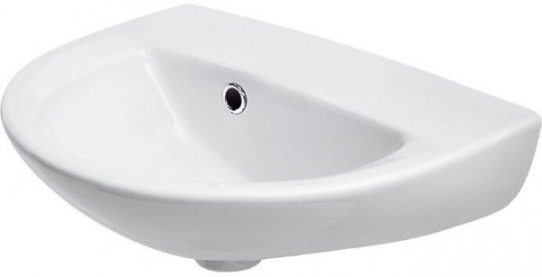Umywalka ceramiczna wisząca president 55 cm bez otworu na baterie + syfon + korek