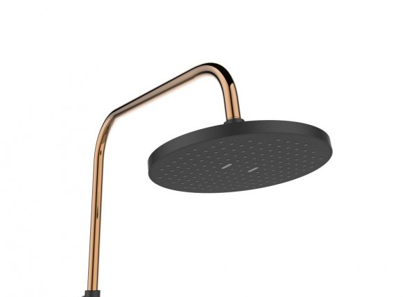 Deszczownia z baterią natryskową Invena Moonlight czarna rose gold