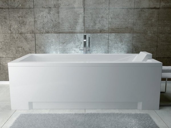 BESCO Wanna 120x70 Modern z białą obudową  + Syfon