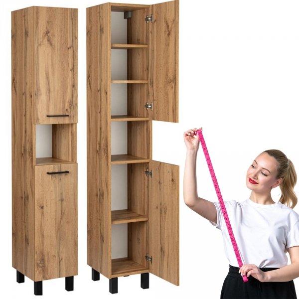 Słupek łazienkowy stojący Astor LUPO WOTAN 30 cm drzwiczki wnęka półki