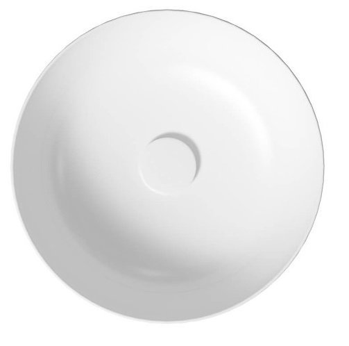 Umywalka ceramiczna nablatowa Larga okrągła 40 cm biały mat