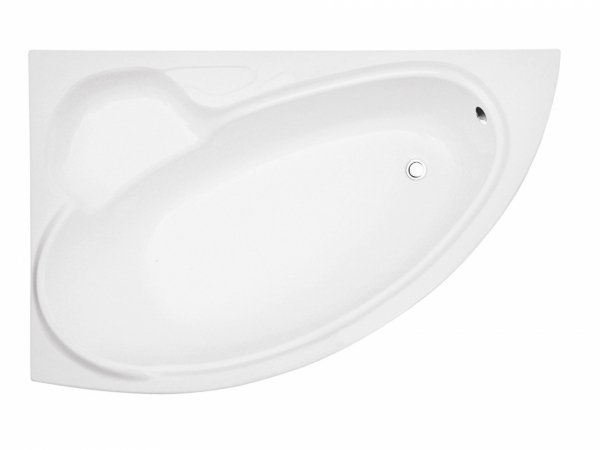 BESCO Wanna asymetryczna 150x95 Bianka lewa z białą obudową + syfon