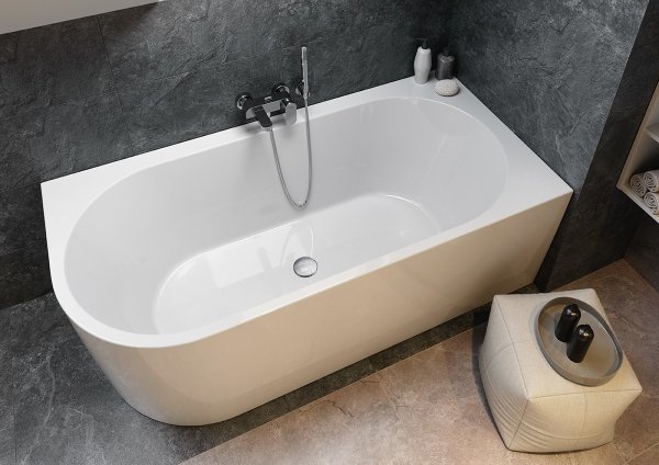 Wanna wolnostojąca narożna Cersanit Crea 170x82 PRAWA syfon chrom