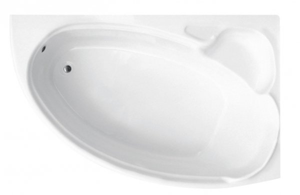 BESCO Wanna narożna Finezja Nova prawa 140x95 z białą obudową + syfon
