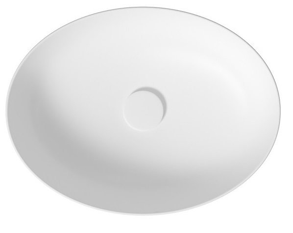 Umywalka ceramiczna nablatowa Larga Elipsa 50x38 cm biały mat