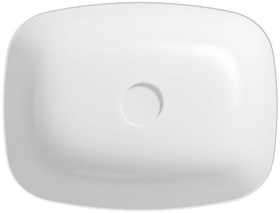 Umywalka ceramiczna nablatowa Larga prostokątna 50x38 cm biała + korek