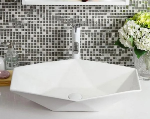 Umywalka ceramiczna nablatowa REA VEGAS biała