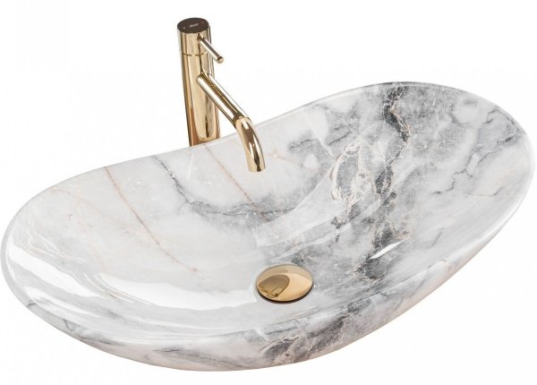 Umywalka ceramiczna nablatowa REA ROYAL GRANIT imitacja kamienia