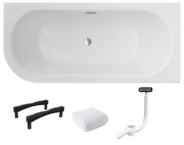 BESCO Wanna 150x75 Avita Slim Plus Prawa + Syfon chrom