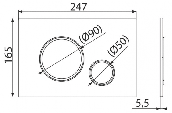Przycisk chrom-mat Thin M672