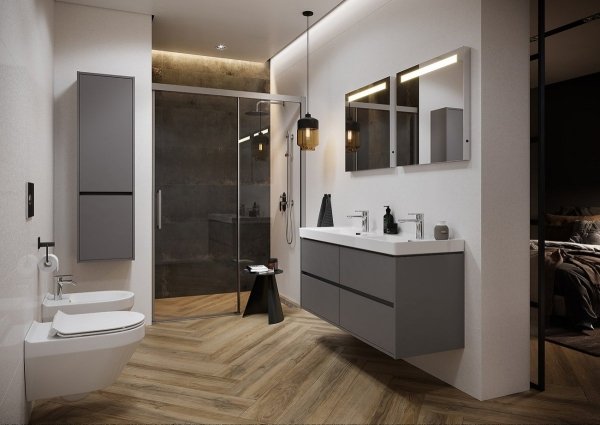 Umywalka ceramiczna podwójna meblowa Crea 120 cm
