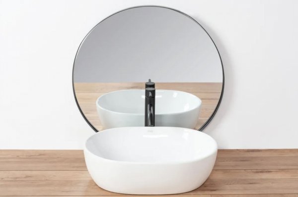 Umywalka ceramiczna nablatowa owalna REA AMELIA biała