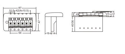 Mostek Tremolo Typ Strat SB006 CHR