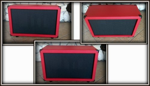  GOTOWA Obudowa do Kolumny 2x12&quot; TOPOLA WŁOSKA RED