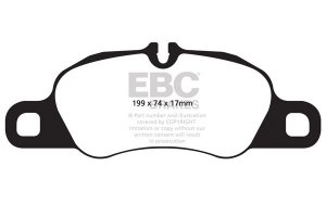Klocki hamulcowe EBC Redstuff przód PORSCHE 911 (997) (Cast Iron Disc Only) 3.6 Carrera 4 2008-2012