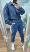 Jeansowe Spodnie River Island Loose Fit Blue