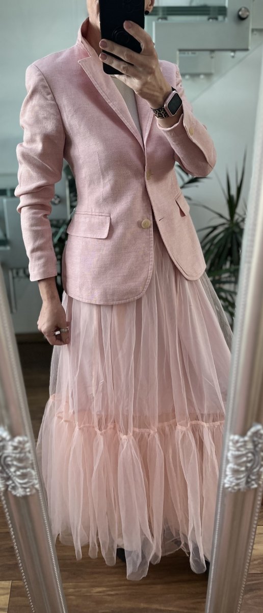 Długa Spódnica Maxi Pink Tiul Warstwy 