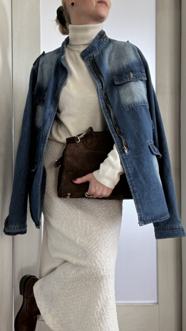 Jeansowa Kurtka Katana Blue Casual Oversize