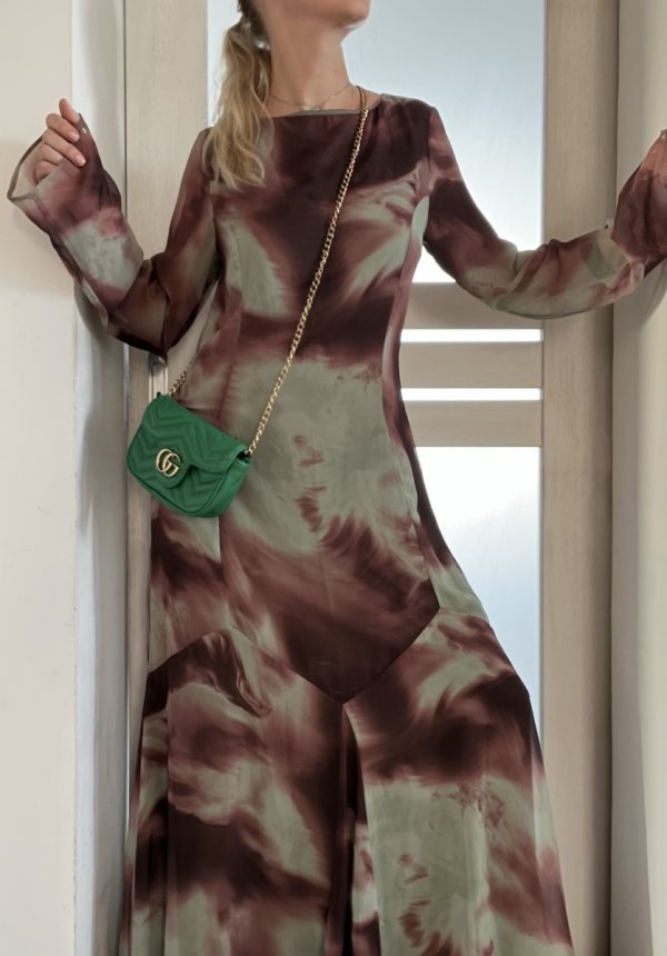 Długa Maxi Sukienka Asos Szyfon Oversize Chic
