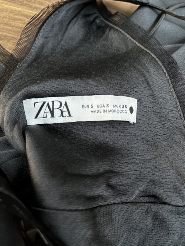 Długa Sukienka Zara Maxi Viscosa Dżety Black