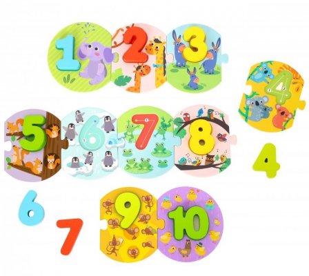 TOOKY TOY Edukacyjne Puzzle Układanka Montessori Nauka Liczenia