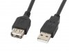 Kabel Lanberg CA-USBE-10CC-0007-BK (USB 2.0 M - USB 2.0 F; 0,7m; kolor czarny)