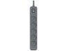 Listwa zasilająca antyprzepięciowa TRACER Power Line+ 1,8 m Graphite (5 gniazd)