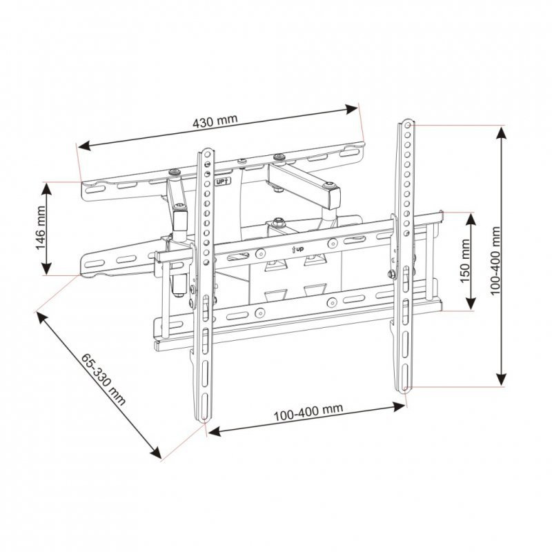 UCHWYT DO TV LCD/LED 23-60&quot; 45KG AR-50 ART reg. pion i poziom