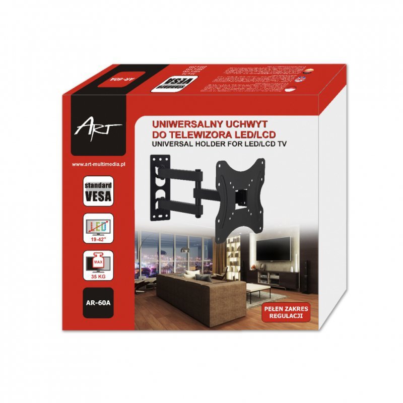 UCHWYT DO TV LED/LCD 19-42&quot; 35KG AR-60A ART reg. pion/poziom