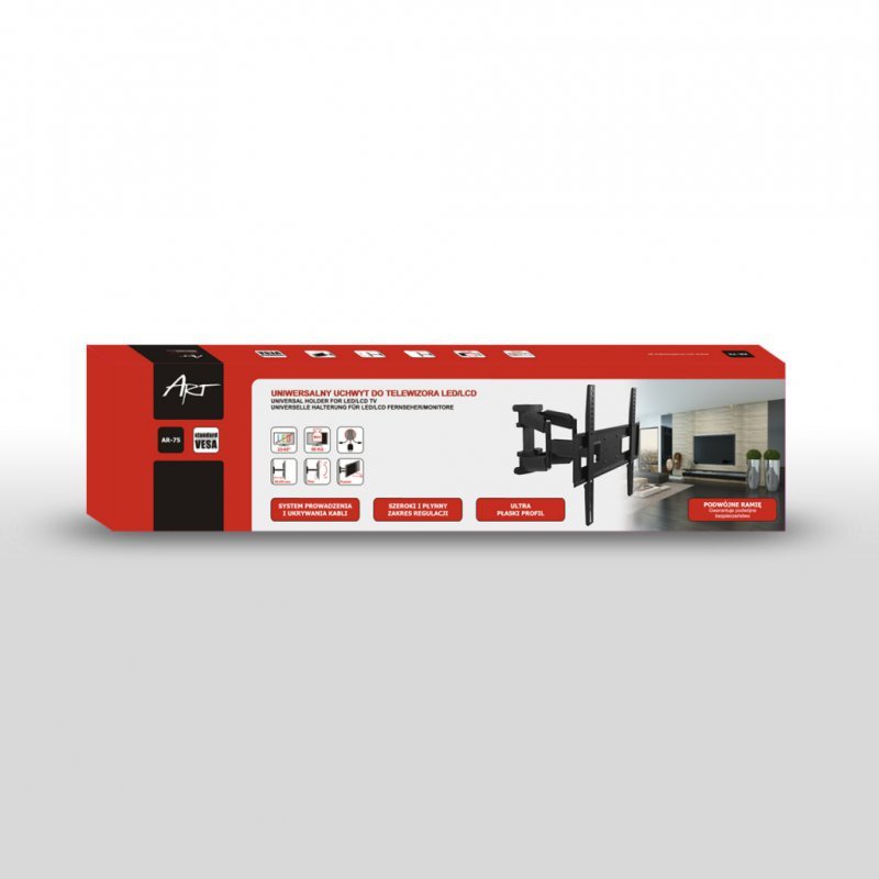 UCHWYT DO TV LED/LCD 23-65&quot; 50KG AR-75 ART reg. pion/poziom