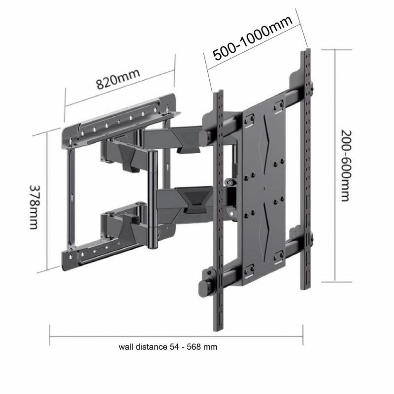 UCHWYT DO TV LCD/LED 55-120&quot;  AR-92XL ART 140KG reg. pion i poziom 54-568mm maxVESA 1000x600