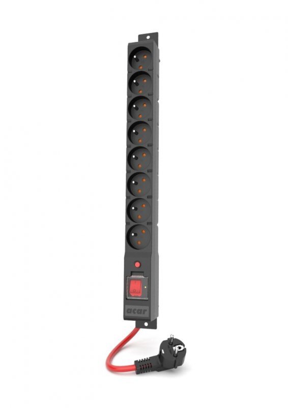 Urządz. zas.-zabezpiecz. acar R8 POWER 16A, czarny 10m W2453