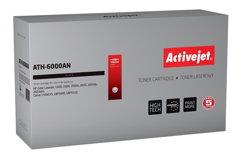 Activejet ATH-6000AN Toner (zamiennik HP 124A Q6000A, Canon CRG-707B; Premium; 2500 stron; czarny)