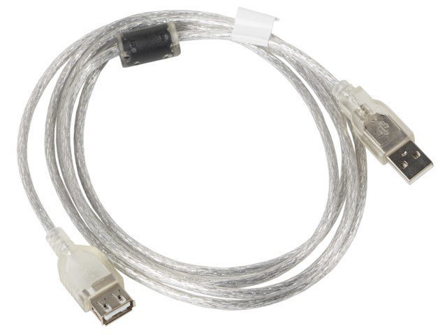 Kabel Lanberg CA-USBE-12CC-0018-TR (USB 2.0 M - USB 2.0 F; 1,8m; kolor biały)