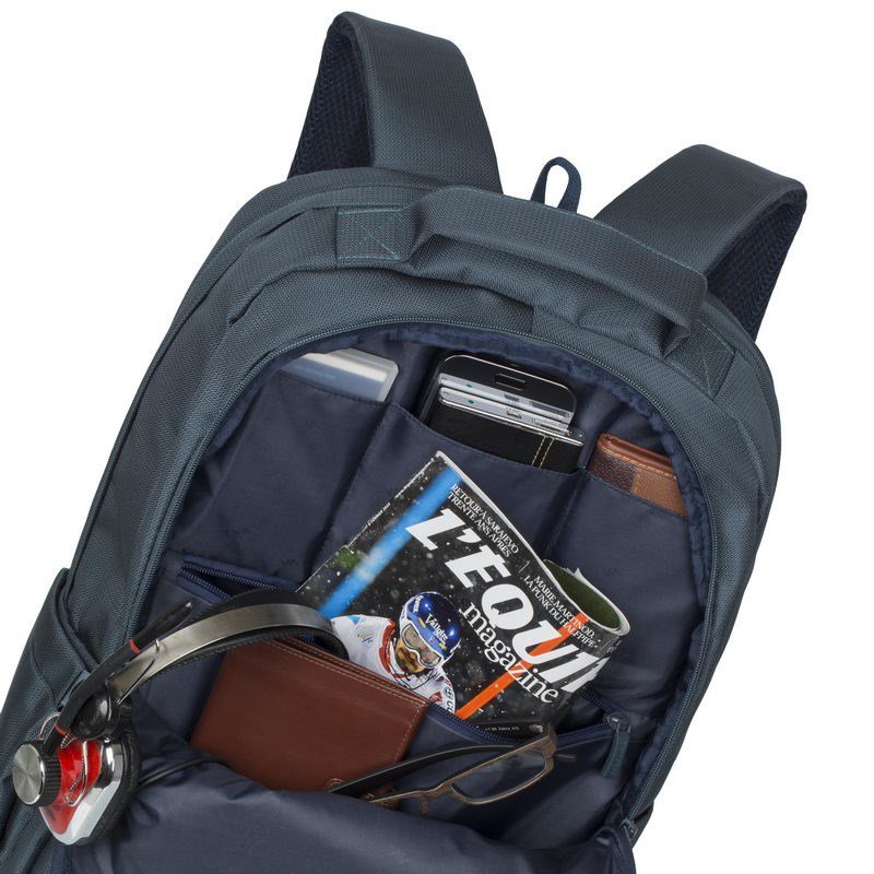 RIVACASE PLECAK NA LAPTOP 17,3&quot; TEGEL, MORSKI, 23L, MATERIAŁ WODOODPORNY, KIESZENIE NA TABLET 10,1&quot;, SMARTFON, DOKUM.,