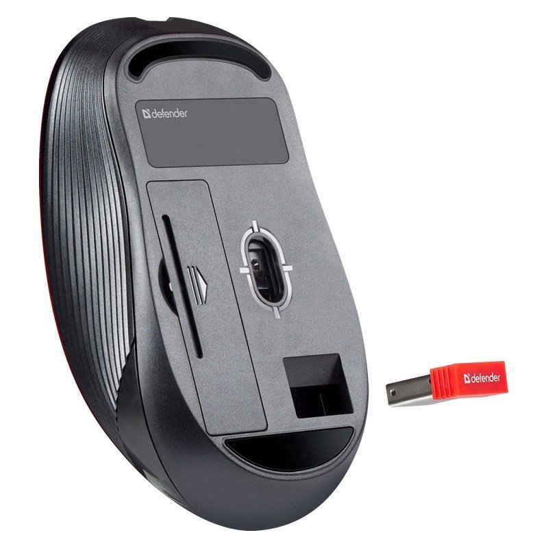 DEFENDER MYSZ BEZPRZEWODOWA GASSA MM-105 RF SILENT CLICK CZERWONA 52103