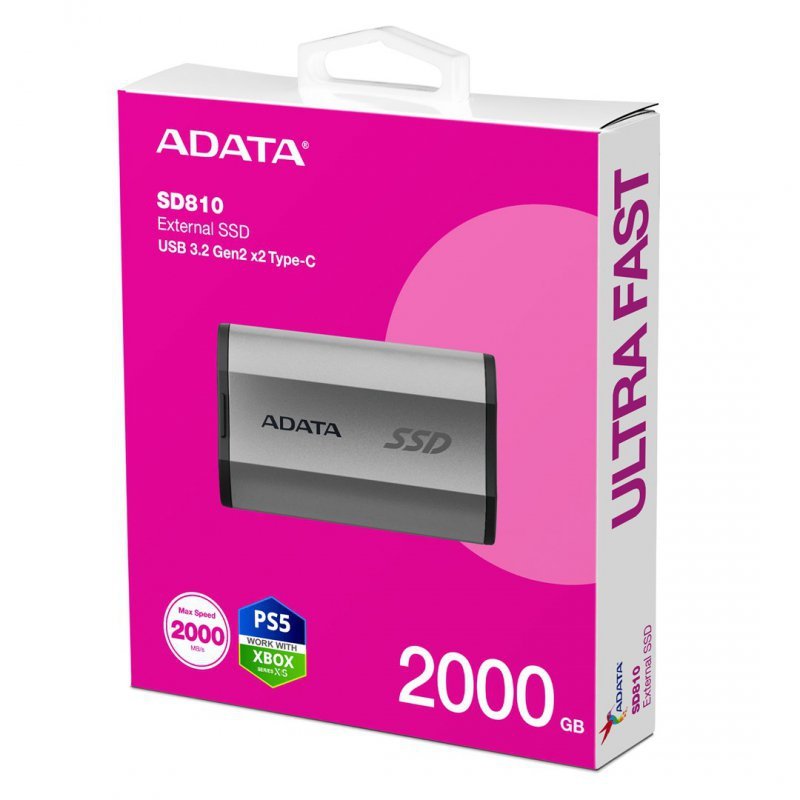 ADATA SD810 2 TB Czarny, Srebrny