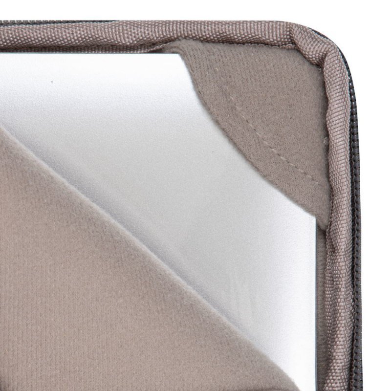 Etui na laptop 13,3&quot; RIVACASE Anvik, jasny szare, z uchwytem, z materiału wodoodpornego, pluszowe wnętrze, tylna kieszeń na
