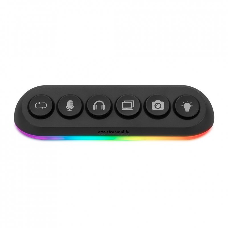 Streamplify HUB DECK 5, 4x USB 3.0, 1x USB 2.0, RGB, 12V, EU Przewód zasilający - czarny