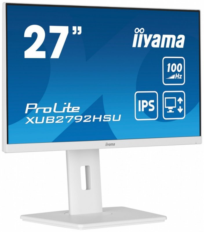 IIYAMA Monitor 27 cali ProLite XUB2792HSU-W6 IPS,HDMI,DP,100Hz,SLIM,4xUSB3.2,PIVOT,  HAS(150mm),2x2W