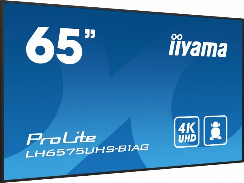 IIYAMA Monitor 65 cali LH6575UHS-B1AG 24/7,IPS,ANDROID.11,4K,500cd/m2,WiFi,3xHDMI,DP,Daisy/Chain,2xUSB,2x10W,RJ45,iiSignage2,Fai