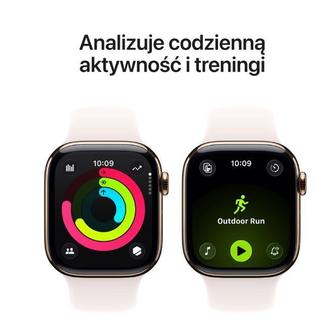 Apple Watch Series 11 GPS + Cellular koperta 42 mm z tytanu w kolorze złotym, pasek sportowy w kolorze łagodnego różu - rozmiar 