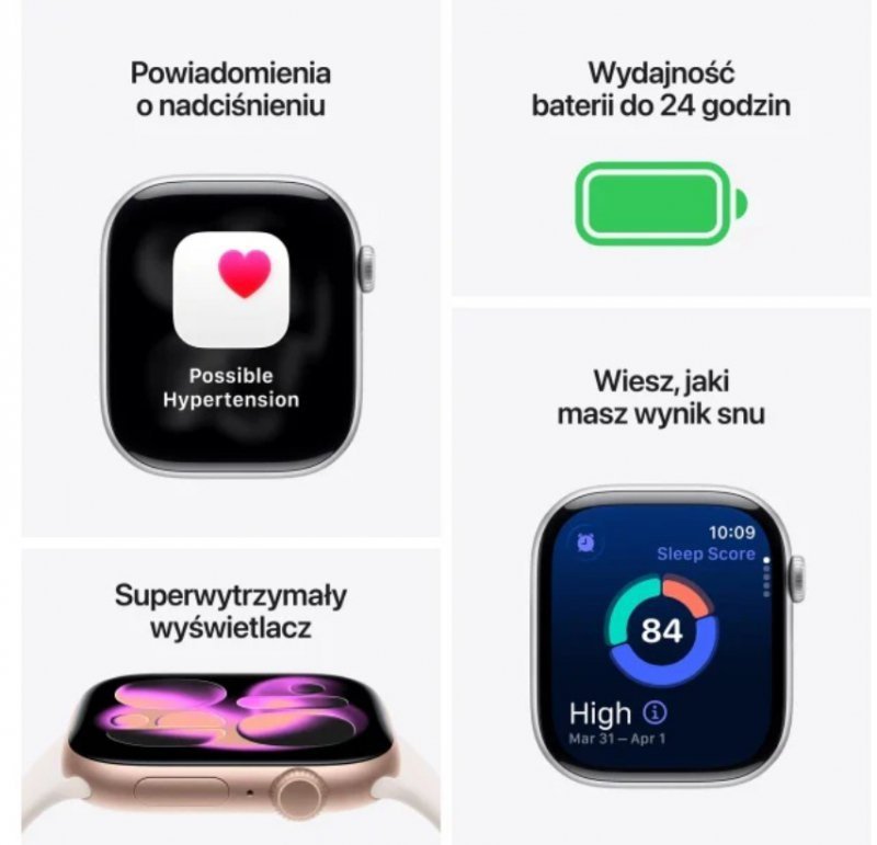 Apple Watch Series 11 GPS+Cellular koperta 46 mm z aluminium w kolorze gwiezdnej szarości, pasek sportowy w kolorze czarnym - ro
